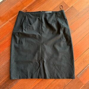 JIL SANDER Black Wool Blend Skirt Sz 42
